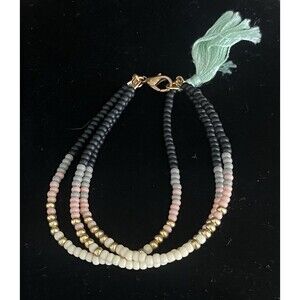 Multi Strand Japanese/Czech Glass Seed Beaded Friendship Boho Bracelet w/Tassel